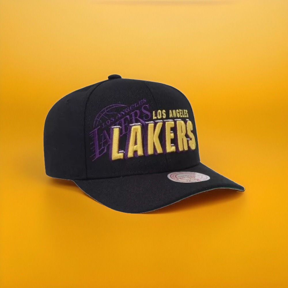 Mitchell & Ness NBA Draft Los Angeles Lakers Black Pro Snapback‎ Cap